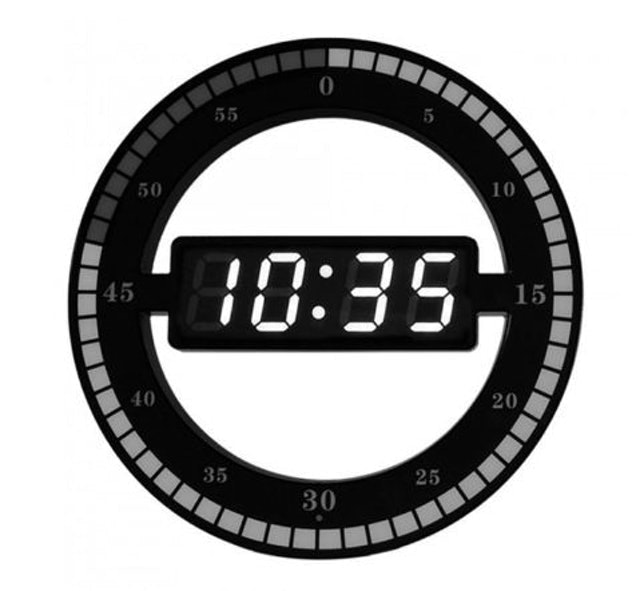 Creative Mute Hanging Wall Clock Digital LED Display 1